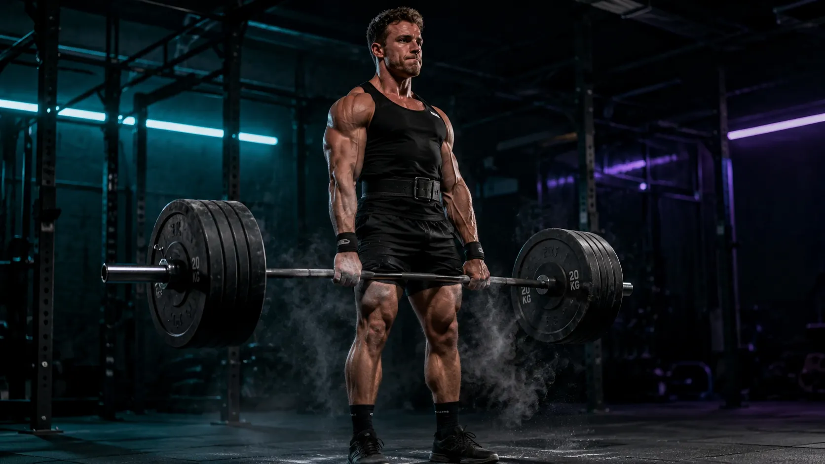 Athletes training with weights in a gym