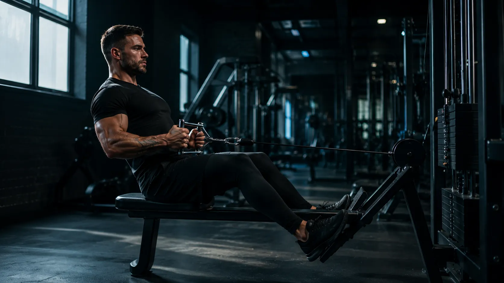 Athletes training with weights in a gym