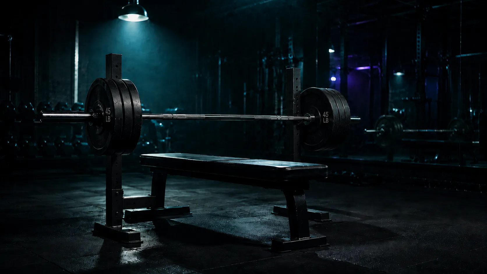 Athletes training with weights in a gym