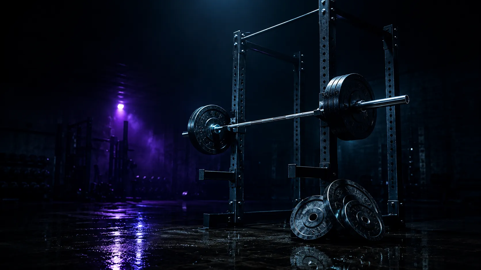 Athletes training with weights in a gym